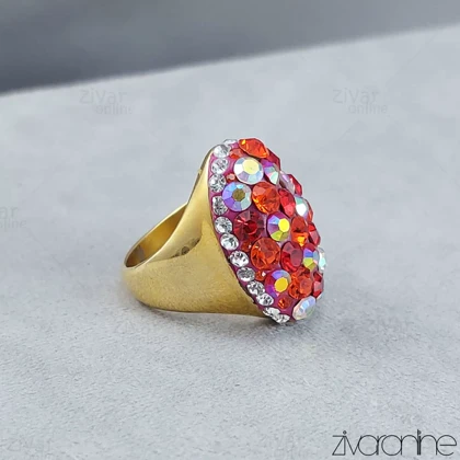 انگشتر سواروسکی با نگین های قرمز 30101