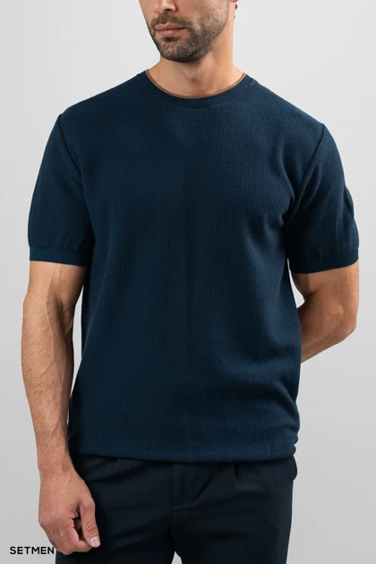 تیشرت بافت یقه گرد