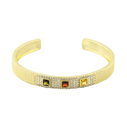 دستبند زنانه بنگل نگین رنگی