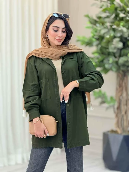 مانتو بغل سه دکمه دو جیب پیله