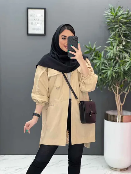 مانتو لینن آستین کش چهار جیب