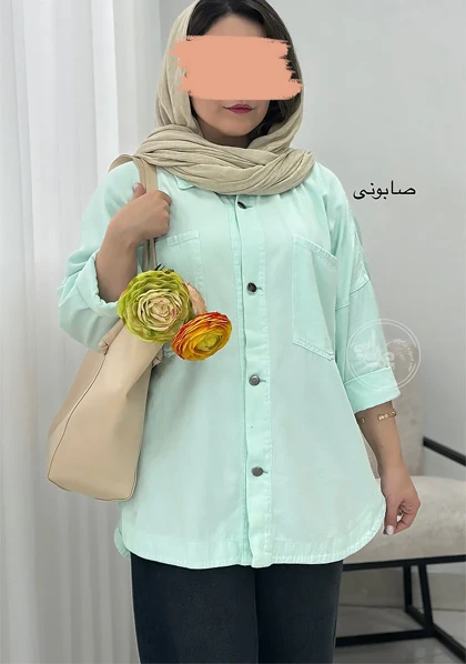 مانتو کتان مدادرنگی