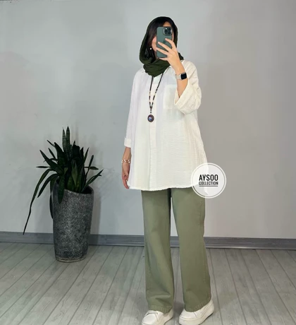 مانتو جلو دکمه دار لوفن