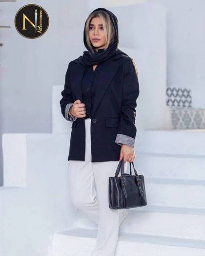 کت لینن آستین پاکتی