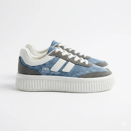 کفش کتانی ونس زارا آبی سفید کد 295024