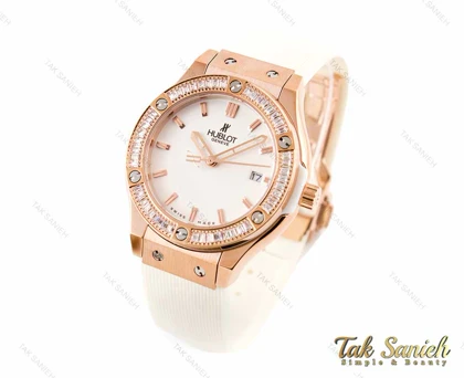 ساعت هابلوت زنانه نگین‌دار سفید Hublot-3270-L