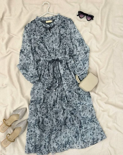 پیراهن حریر بلند کد 5097