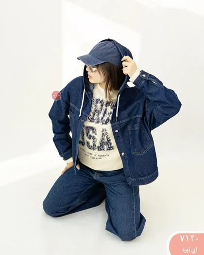 کت جین کلاه دار 7120