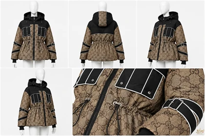 کاپشن ترکیبی کمر گتر Gucci