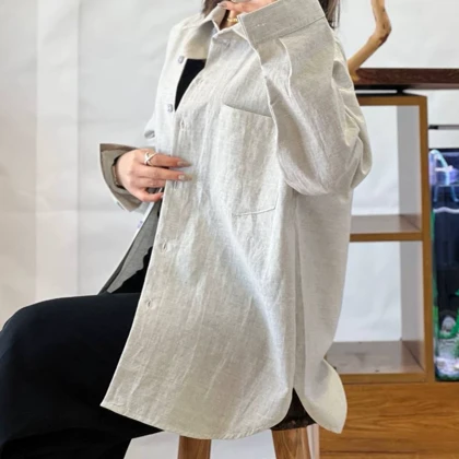 شومیز لینن تک جیب آرامیس