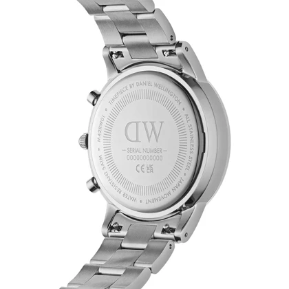 ساعت DW مردانه سه موتوره سیلور صفحه مشکی DW-5427-G