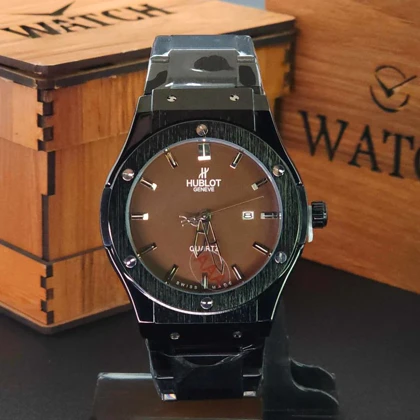 ساعت مچی مردانه هابلوت ژنو HUBLOT تاریخ دار با قفل پروانه ای کد 1