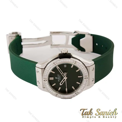 ساعت هابلوت زنانه نگین‌دار سبز Hublot-4145-L