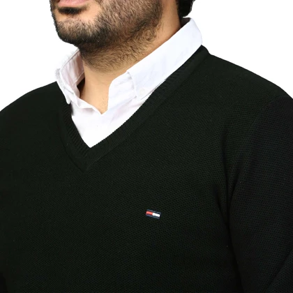 پلیور بافت یقه هفت فندوقی مردانه مدل 669856