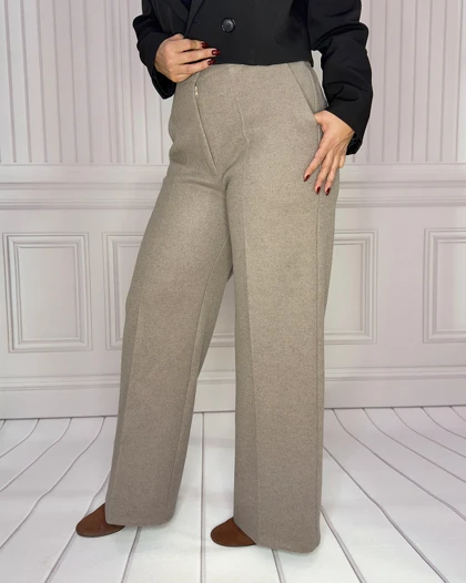 خرید شلوار بگ فوتر خاکی زنانه Women's Khaki Fleece Baggy Pants کد 54087