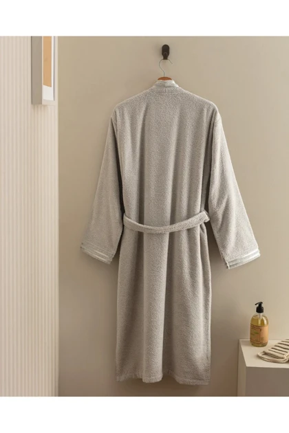 حوله‌تن‌پوش یک نفره Madame Coco مدل Maynor Kimono پنبه - طوسی روشن