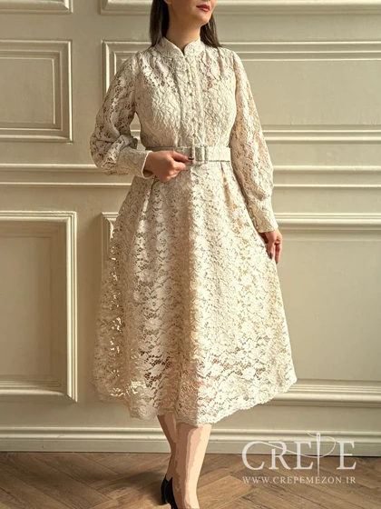 پیراهن گیپور جلو دکمه