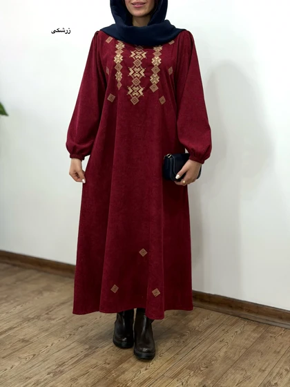 پیراهن مانتویی گلدوزی شیوا