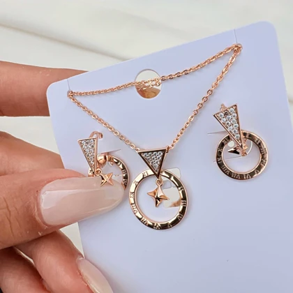 نیم ست اشکال هندسی ژوپینگ همراه زنجیر