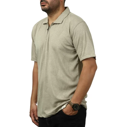 پولوشرت آستین کوتاه نیم زیپ مردانه کاکتوس مدل 251452