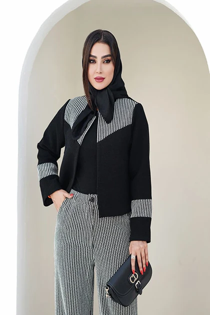 کراپ کت شلوار زمستانه جناغی
