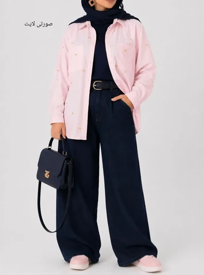 مانتو لینن گلدوزی پاپیون