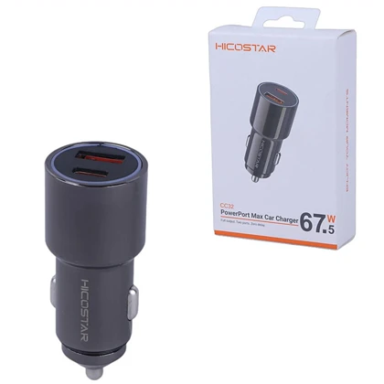 شارژر فندکی فست شارژ هایکو استار HICOSTAR مدل HS_CC32 توان 67.5 وات