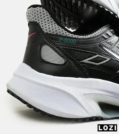 کفش کتانی مردانه و زنانه مشکی طوسی نایک NIKE P-6000 مدل 6347