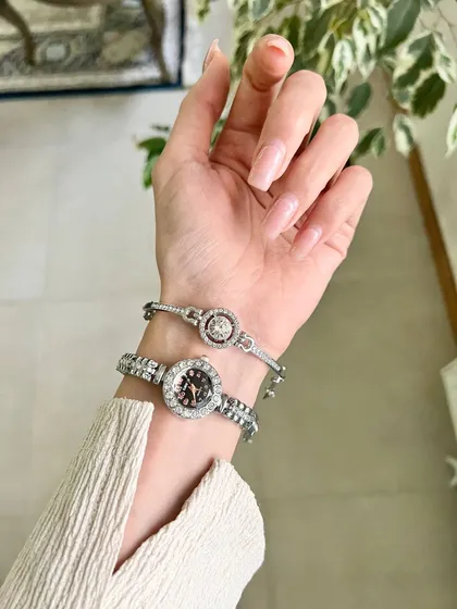 ست ساعت و دستبند جواهری