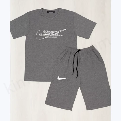 ست تیشرت و شلوارک مردانه نایک – جنس پنبه ملانژ، کیفیت عالی