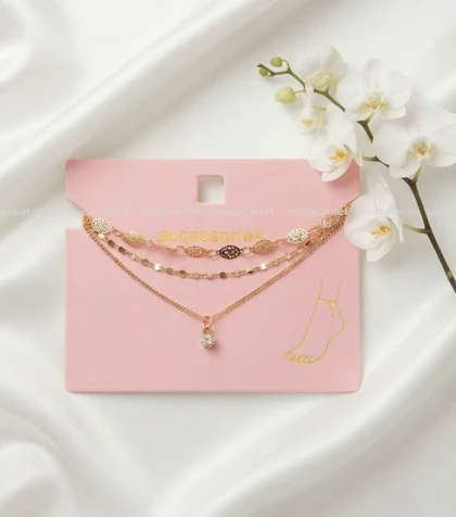 پابند سه عددی طلایی زنانه برند accessories