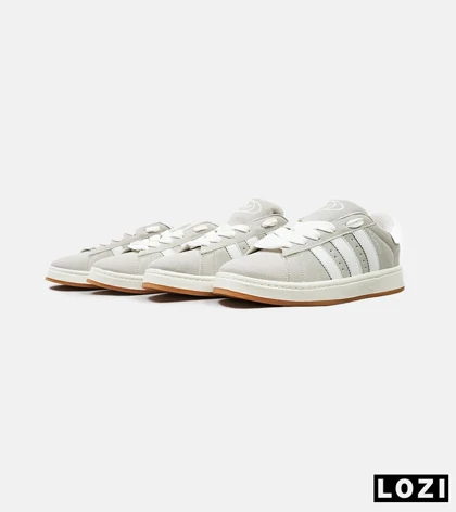 کفش کتانی مردانه و زنانه طوسی سفید ADIDAS Campus مدل 4237