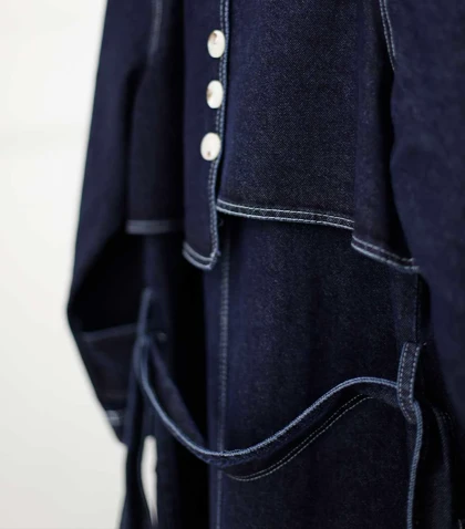 بارانی بلند جین Pinki 1289 تک‌رنگ