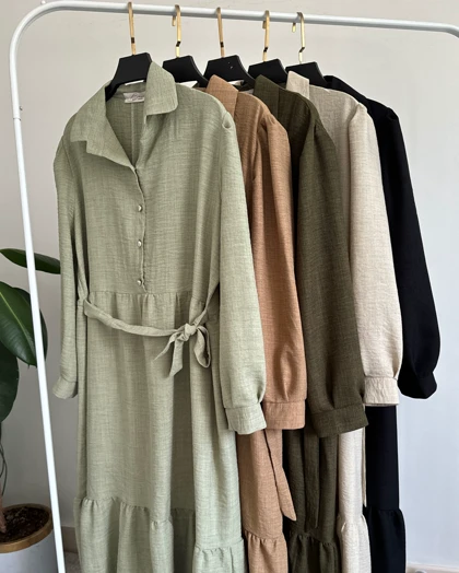 پیراهن مانتویی ماکسی نازلی