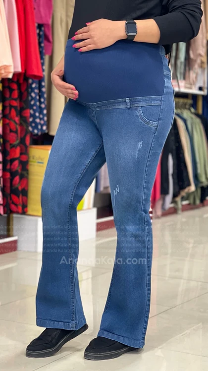 شلوار بارداری جین دمپا