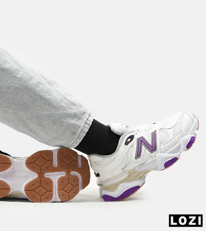 کفش کتانی مردانه و زنانه سفید بنفش NEW BALANCE 9060 مدل 2153