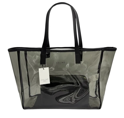 کیف توت شفاف سلین (Celine) مدل پاریس - رنگ دودی (Smoky) به همراه کیف داخلی چرمی