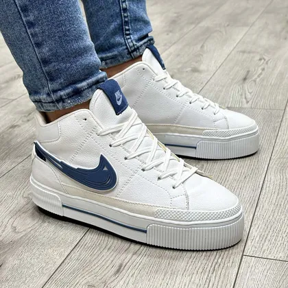 کفش مردانه ساق کوتاه مدل نایک NIKE رنگ سفید آبی