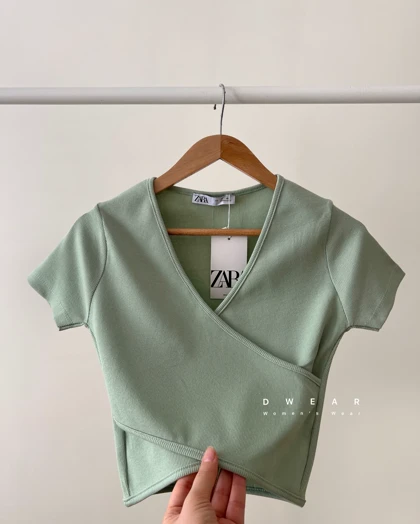 کراپ تیشرت چپ و راستی ZARA