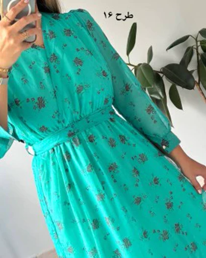 پیراهن حریر سرمه سری 14