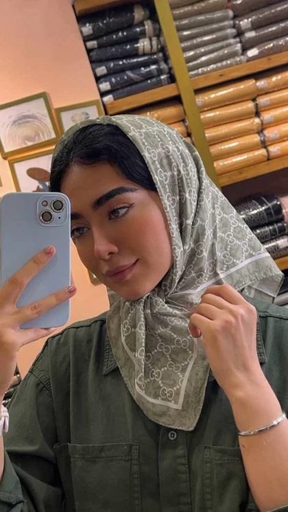 مینی اسکارف نخی کالکشن سبز ماچا