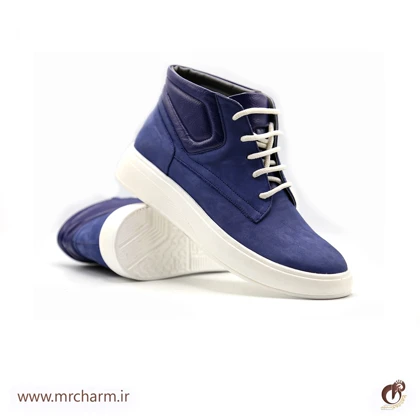 نیم بوت سرمه ای چرم نبوک mrc2111-27