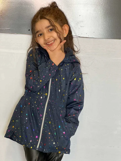 بارانی دخترانه جذاب کمر کش ستاره