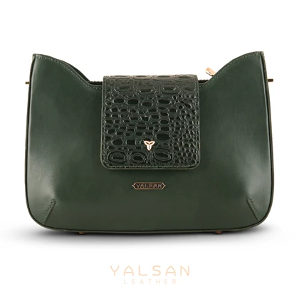 کیف دوشی و دستی زنانه چرم یلسان مدل راشا کد104-GAN