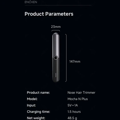 موزن بینی، گوش و ابرو شارژی شیائومی Xiaomi ENCHEN مدل Mocha N Plus