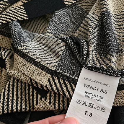 پیراهن پانچو چهارخانه رنگ خنثی و چرم فرانسوی سایز 36 تا 40 کد 3421