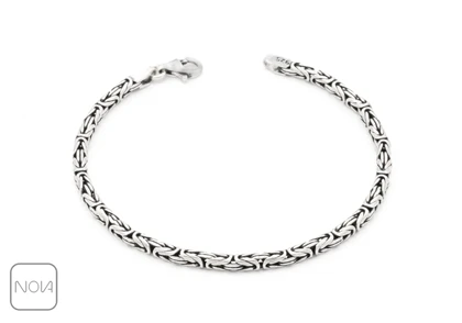 دستبند نقره مردانه سیاه قلم کد 035325