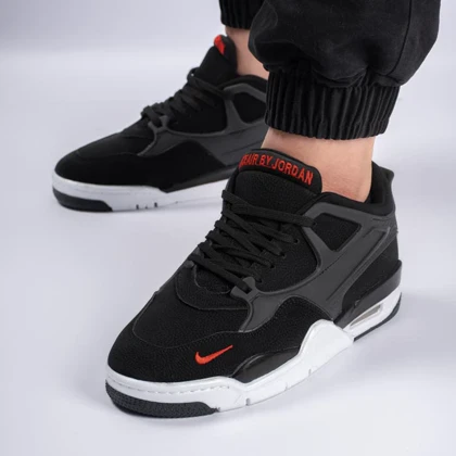 کفش کتانی اسپرت ساق‌دار مردانه رنگ مشکی مدل نایک NIKE Jordan 4
