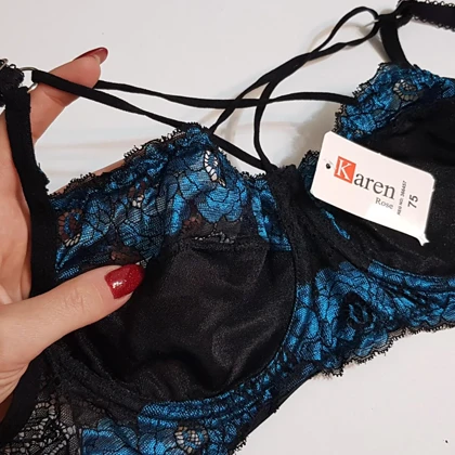 ست شورت و سوتین برندکارنا رز فنردار کد 2038 سرمه ای