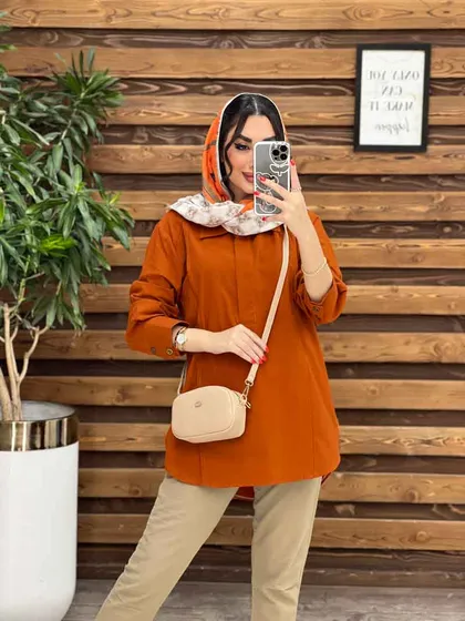 مانتو جلو بسته بغل دو دکمه